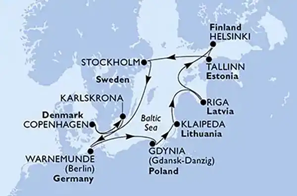 Severnim i Baltičkim morem iz Kopenhagena